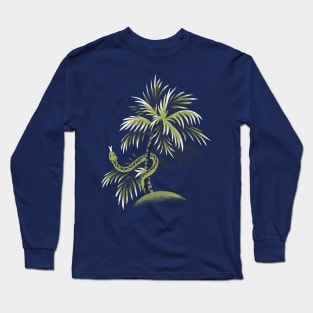 Snake Palms - Light Blue/Gold Long Sleeve T-Shirt